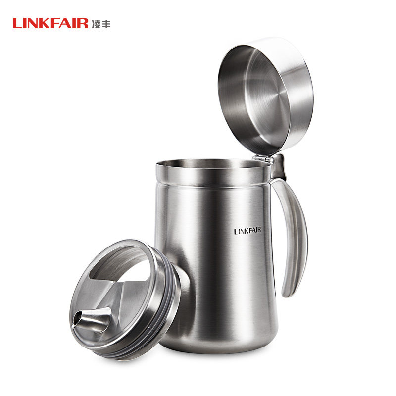 Ling Feng LINKFAIR304 stainless steel oil pot oil bottle soy sauce seasoning bottle dust and insect repellent with lid 800ml