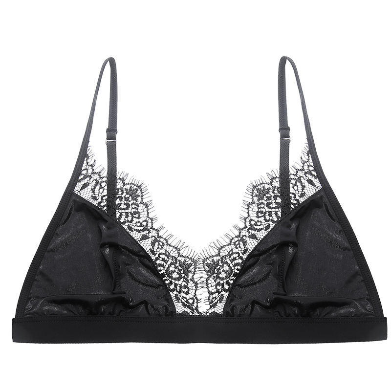 Đóng Diary Sexy Eyelash ren Slim Không thép Vòng Không Sponge Bra Underwear Womens Summer Thin Bralette.