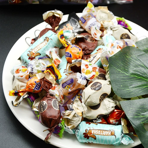 2 фунта загруженной России импортировали смешанный шоколадный шоколад фиолетовый сахар Новый год грузовой конфеты, конфеты полисатита бесплатная доставка