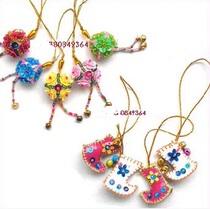 Xinjiang ethnic characteristics handmade small flower hat mobile phone chain pendant package trailer hanging trinket multi-color special price