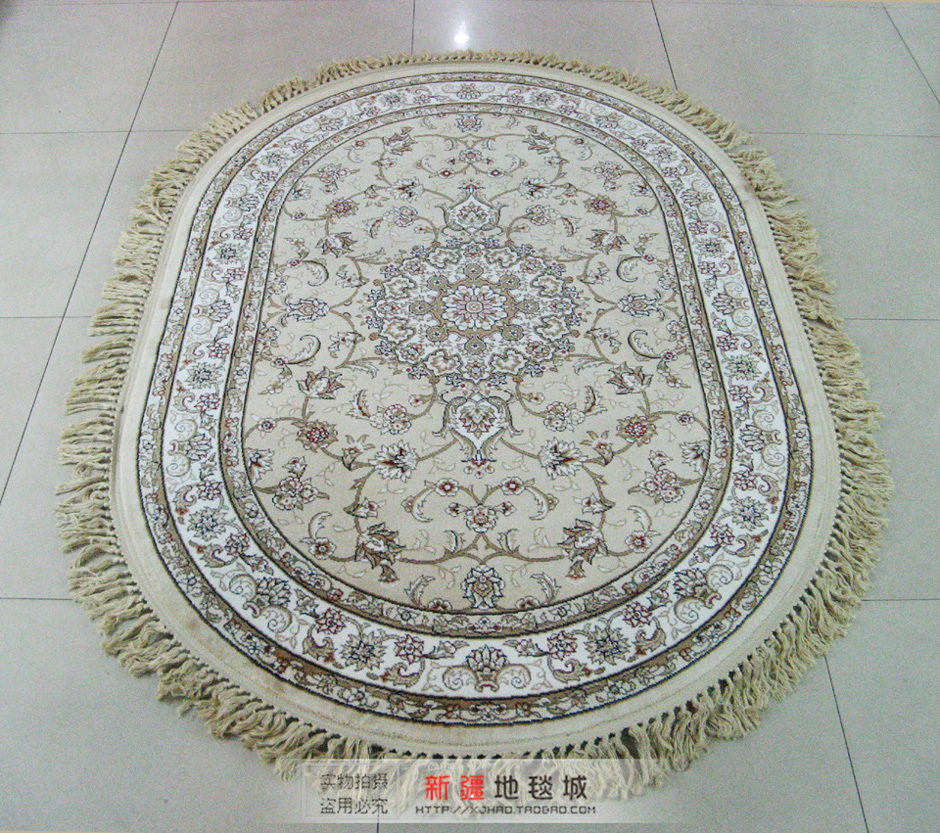 Xinjiang carpet thick silk blanket 670 living room bedroom full of European modern simple pastoral style decorative gift oval
