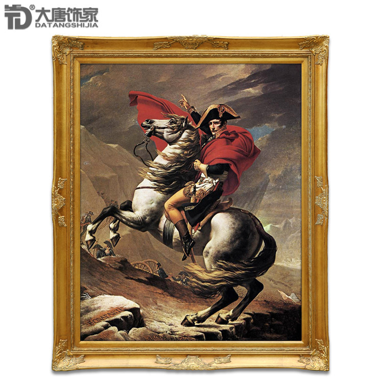Red coat with Napoleon European-style figure oil painting villa living room Xuanguan decoration painting palace Classical figure oil painting N80