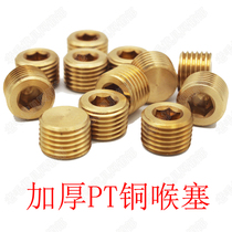 PT Imperial fine tooth copper throat plug hexagon socket copper plug conical countersunk copper screw plug screw oil plug plug