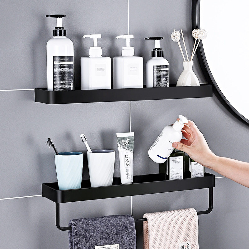 Hole-free powder room shelf Wall-mounted bathroom towel storage shelf Toilet toilet wall-mounted bathroom sink