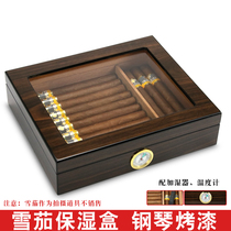 Log cigar box portable household pure solid wood professional baking paint moisturizing cigarette box sealed alcohol cigar smoke artifact