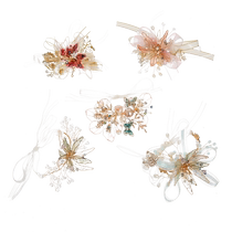 ins hand flower fairy beauty Korean beaded wrist flower bride bridesmaid group bracelet performance evening dress accessories Feiyang