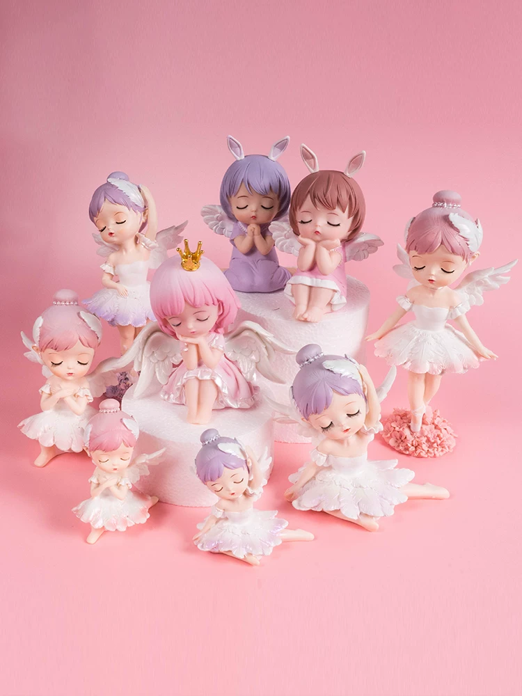 Mixueer Annie Baby Cake Розовая принцесса кукла ангел корона девочка украшение на день рождения Лицо
