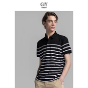 GYgoldlion Jin Lilai GY Quần Áo POLO Áo Sơ Mi Nam Dài Tay Áo Tide Slim Casual Thanh Niên Sọc Ve Áo T-Shirt