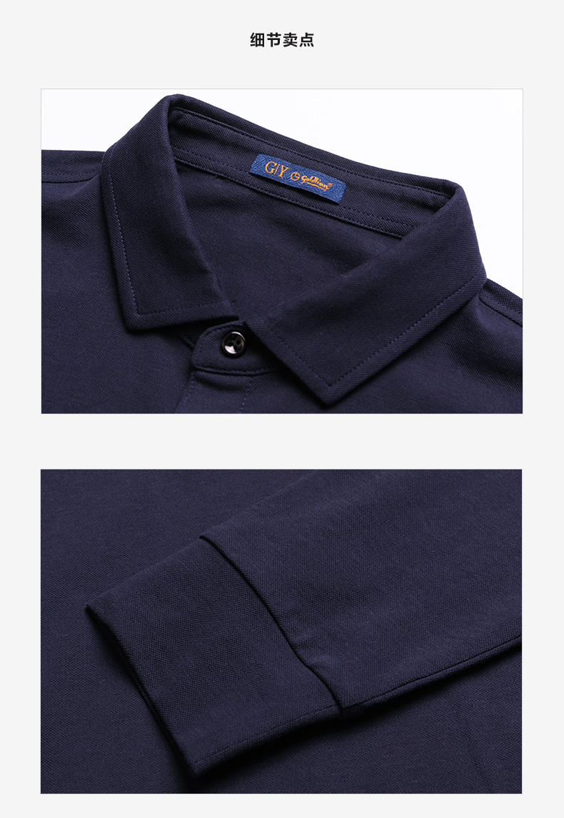 Jinlilai GY áo dài tay polo nam dài tay xu hướng thêu tiêu chuẩn áo thun giản dị mùa thu áo thun dài tay mới áo thun cotton nam
