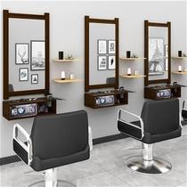 Wall-mounted mirror barber shop mirror table simple Nordic retro hairdresser hairdresser hair strap wall-mounted new