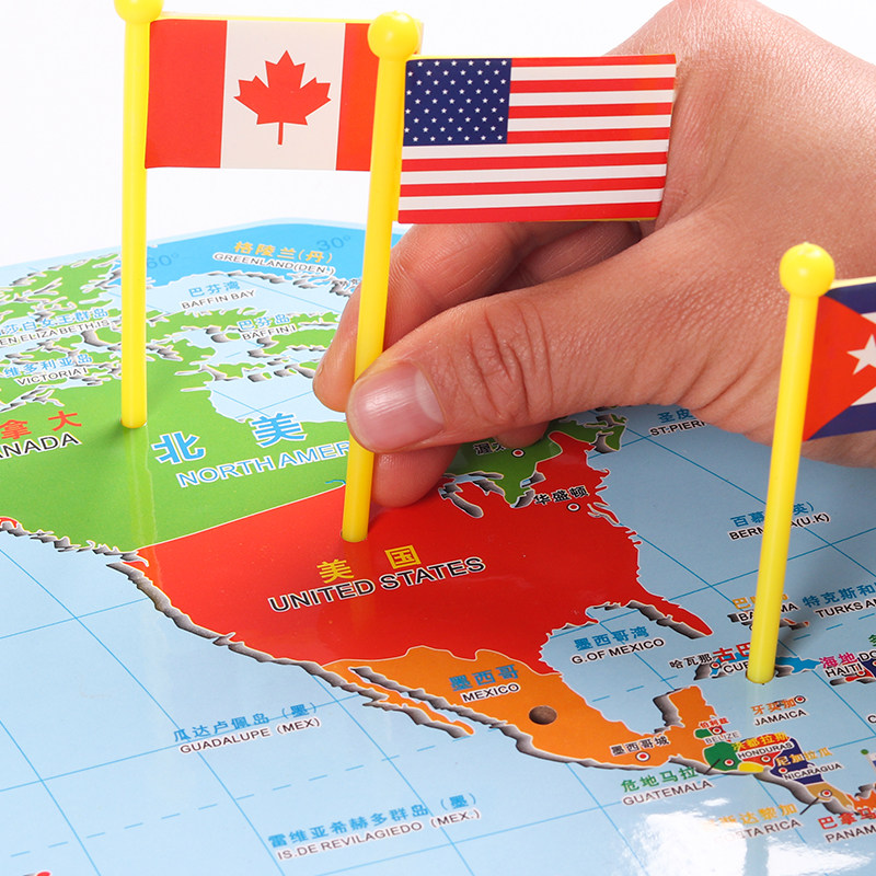 Insert National Flag World Map Puzzle Early Education Development Early Childhood Child Puzzle Force Enlightenment Toy 3-4-5-6-7-9 years old