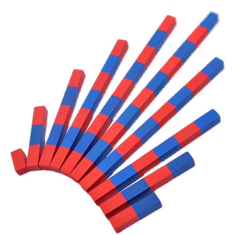 Mon Maths Teaching Aids Red Blue Sticks Several Bars Cloissori Toys Early Education Enlightenment Enlightenment 10 Plus Minus Kindergarten