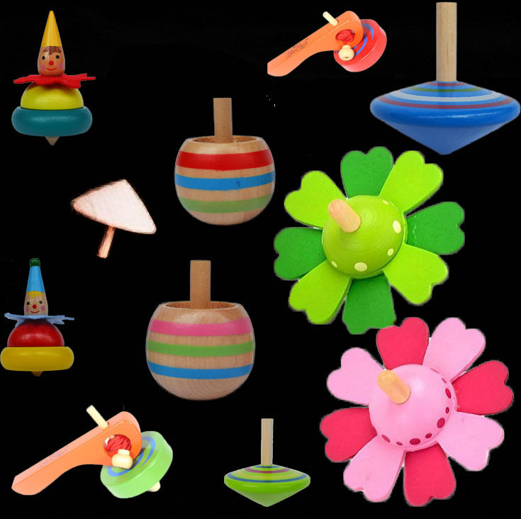 Woody Tops Toy Dazzling Solid Wood Wooden Neutral Clown Wire Swivel Nostalgic Decompression Children Puzzle