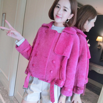 Lamb fur fur one coat 2020 autumn and winter fur women sheep cut velvet slim thin model