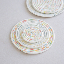 PAGO Thickened Cotton Rope Insulation Mat Woven Dining Table Mat Day Style Anti-Scalding Dish Mat Bowl Mat Nordic Dining Mat