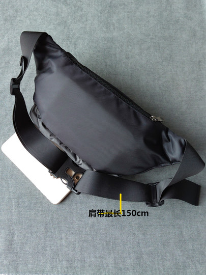 New sports waist bag, running mobile phone bag, waterproof trendy brand crossbody bag, multi-functional travel nylon lightweight chest bag for men