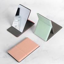 Japan Carry-on Mirror Stainless Steel Portable Cosmetic Mirror Brief About Small Mirror Children Make-up Mirror Leather Handheld Dresser