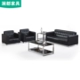 Sofa văn phòng, nội thất kinh doanh phong cách, tiếp tân ba người hiện đại và đơn giản, sofa văn phòng, bàn cà phê kết hợp ghế xoay văn phòng