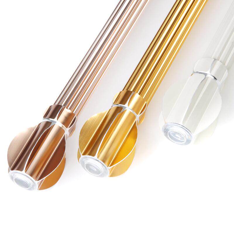Thickened Roman rod Curtain rod Mute aluminum alloy rod Single rod double rod punch bracket accessories Curtain track