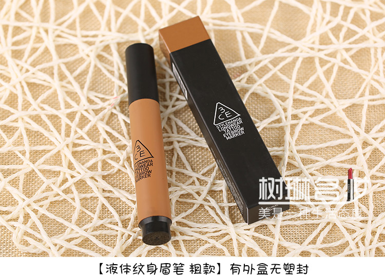 Hàn Quốc 3ce lỏng hình xăm bút chì lông mày lâu dài tốt phần thô thô đầy nhuộm nhuộm bút chì không thấm nước đánh dấu - Bút chì lông mày / Bột / Stick chì kẻ mày black rouge