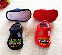 Baby tiger head shoes spring and autumn baby cloth shoes soft soles 0-3-6-12 months old tiger shoes cotton handmade shoes