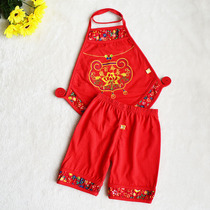 Baby bellyband summer childrens bellyband baby cotton men and women childrens pocket set red Dragon Boat Festival clothes thin