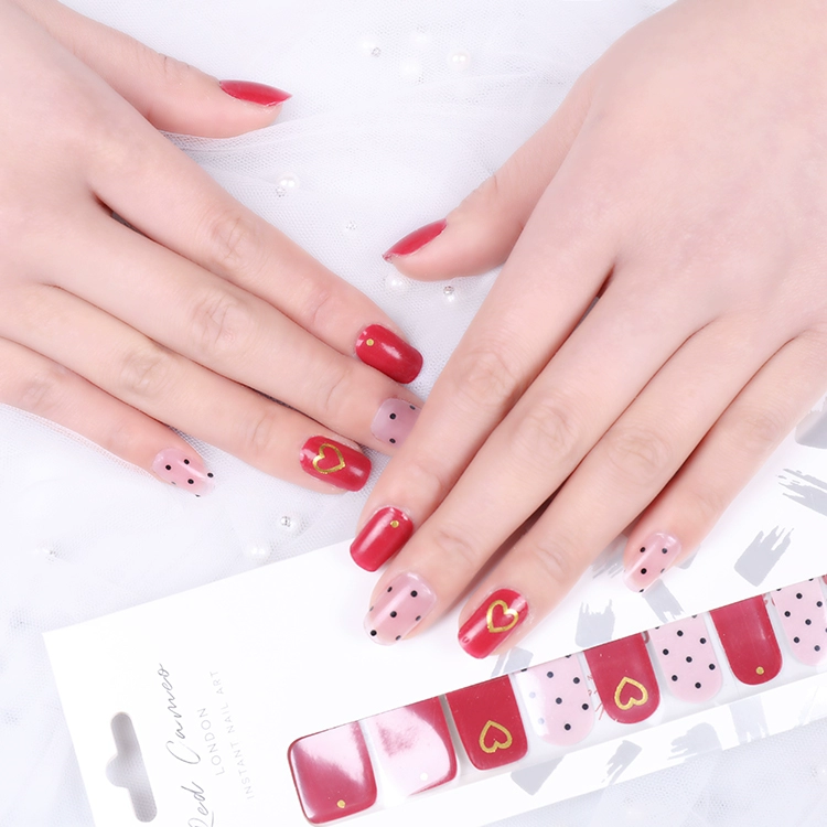 Cherry Soda Đỏ Cameo Nail Sticker Dầu Phim Tính Chất Sơn Móng Tay Sticker Polka Chấm Không Màu Không Thấm Nước - Sơn móng tay / Móng tay và móng chân