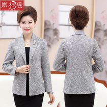  Middle-aged mother suit jacket thin spring and autumn top 2021 new middle-aged and elderly temperament fashion autumn small suit