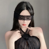 Сексуальная кружевная черная вуаль, повязка для глаз, комплект