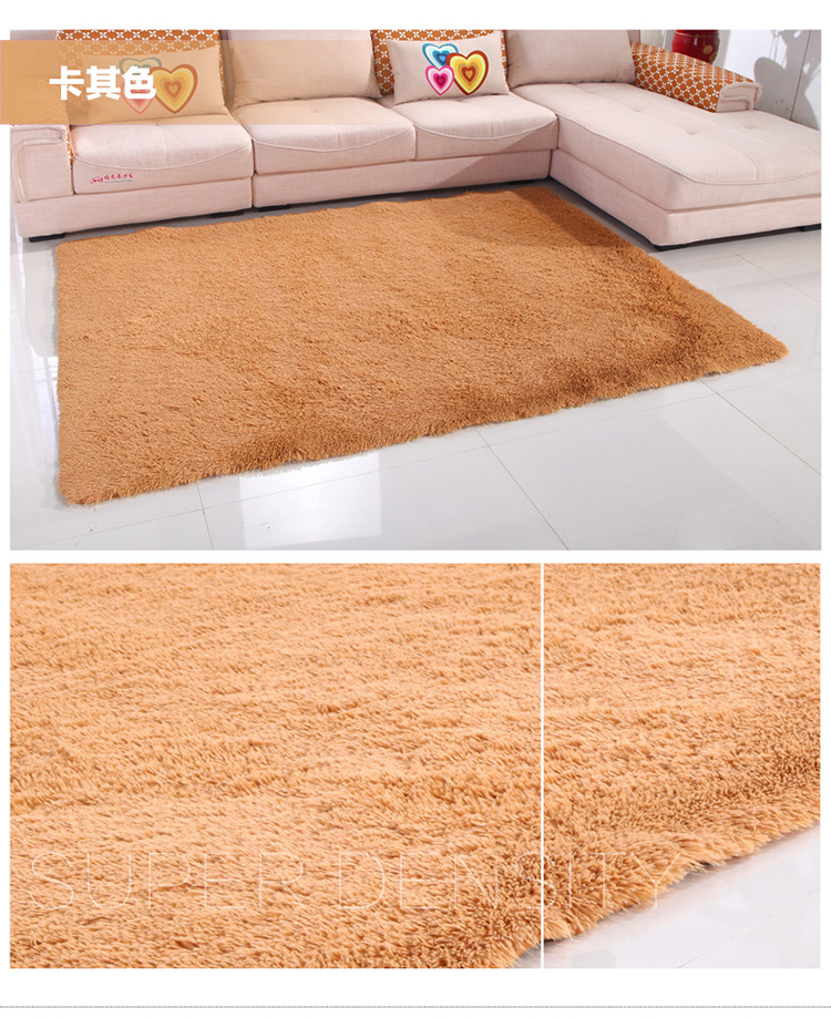Silky thảm dày có thể được rửa sạch màu phòng ngủ nhỏ gọn giường thảm phòng khách sofa phòng tatami thảm - Thảm thảm nhựa trải sàn