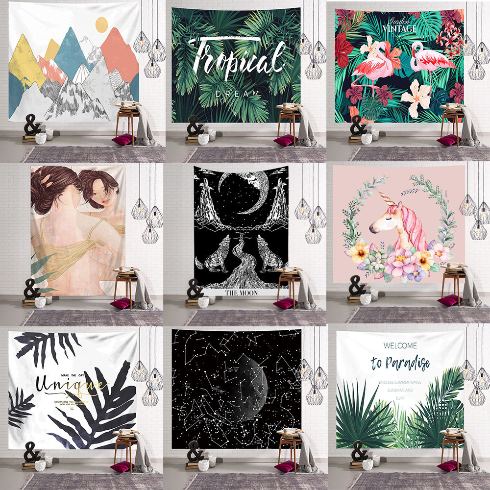 ins vibrato background cloth hanging tapestry wall cloth room Nordic minimalist anchor net red girly style bedroom decoration