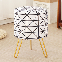 Iron Art Stool Home Round Stool Nordic Golden Iron Art Little Stools Creative Personality Bench Living-room Dining Bench Sofa Stool