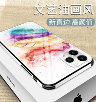 (Renaissance) Apple 11 mobile phone shell upscale iphone thin section ultra-thin 11 oil painting Advanced sense pro womens money max full package anti-fall promax mesh red ins new