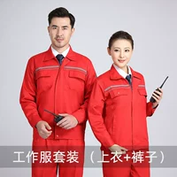 Красный антистатический осенний лонгслив, нарукавники, комплект