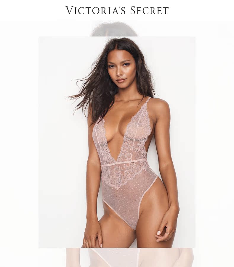 Victoria's Secret Chantilly Ren Sexy Sâu V Xiêm Đồ Lót VS 11113592