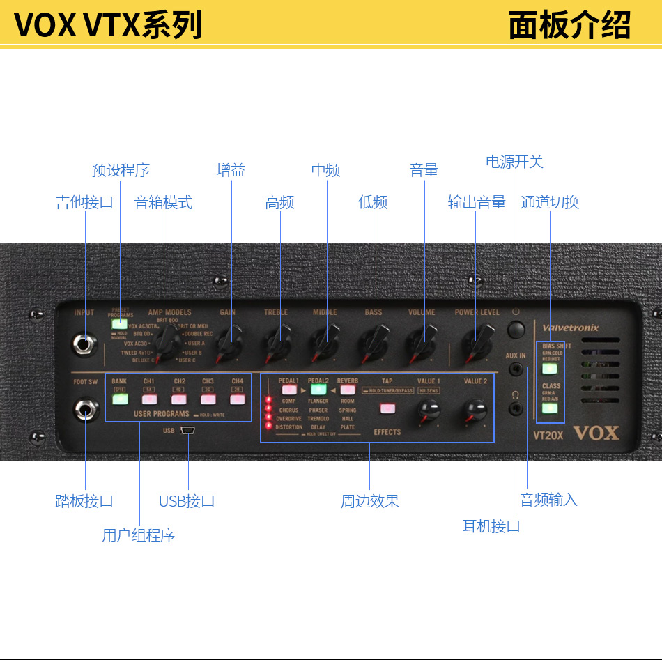 VOX ống chia giai đoạn trước guitar điện âm thanh VT20 / 40X guitar acoustic chơi ngoài trời đặc biệt - Loa loa loa kimiso