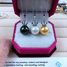 Морская раковина s925银经典皇冠母贝珠吊坠项链天然海水贝珠正圆气质女非养殖珍珠