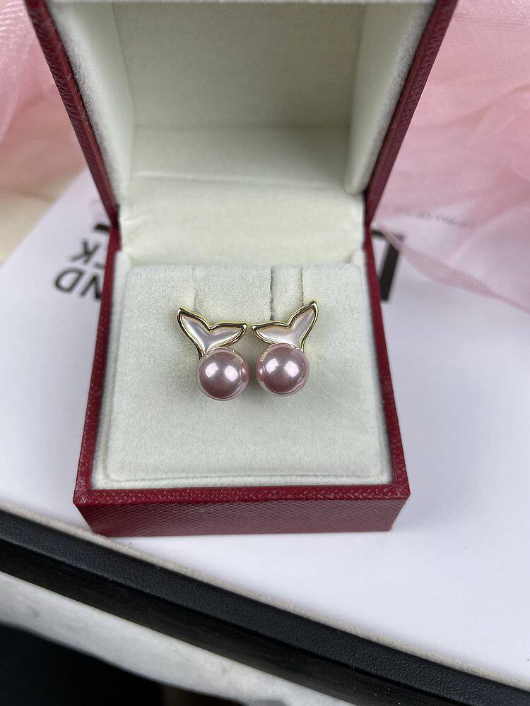 Net red fishtail 925 silver shell bead earrings natural mother-of-pearl imitation pearl earrings earrings simple personality white