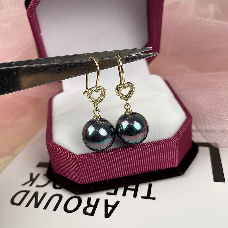 New Products 925 Silver Earl Accessories Shell Pearl Imitation Pearl Earrings Love Style Women's Ear Pendant Brief Medium Long White Purple