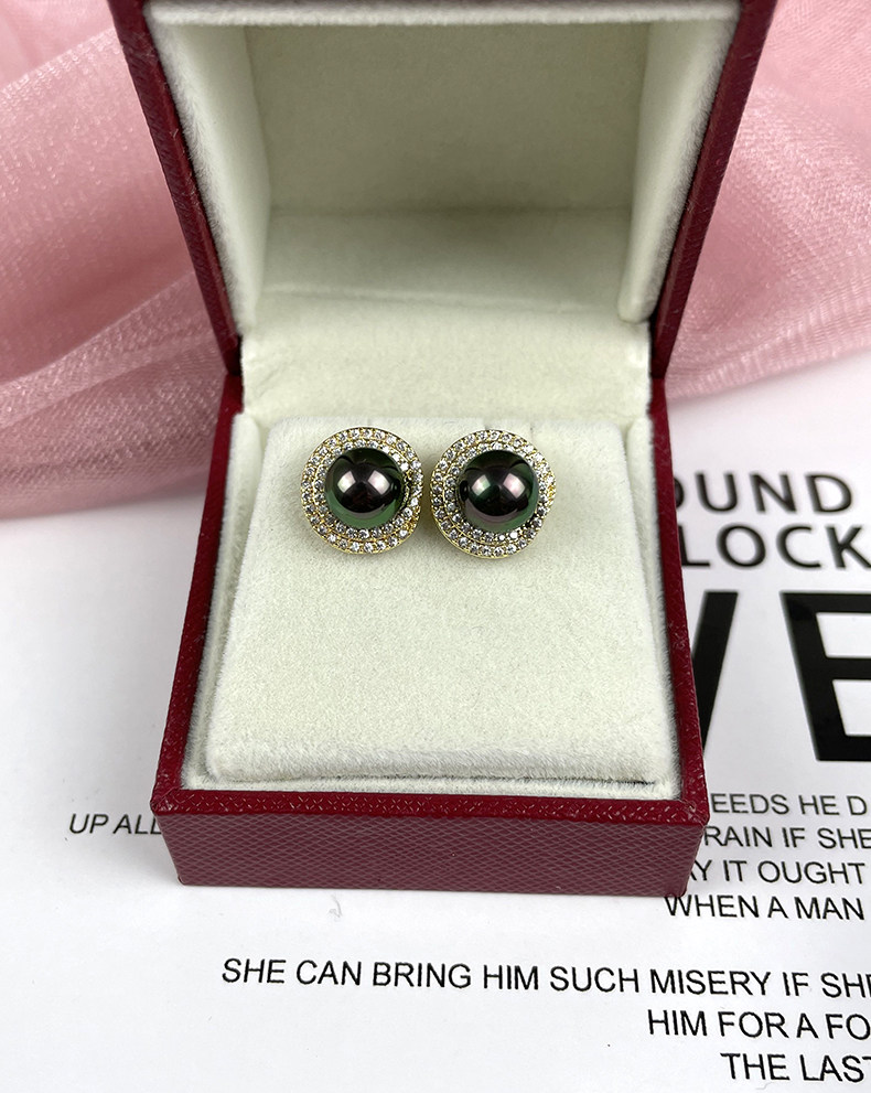 The diamond spiral shell ear needle 925 silver ear needle natural maternal baby pearl earrings crashed white purple