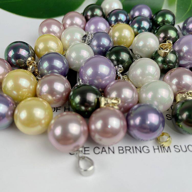 Classic Women's S925 Silver Shell Bead Pendant Bone Chain Natural Mother Oyster Imitation Pearl Pendant Fashion White Summer