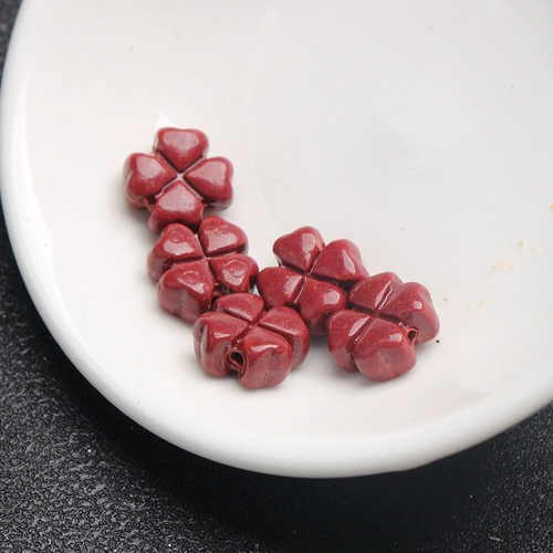天然原矿紫砂紫金砂四叶草隔珠散珠子DIY帝王砂手工串珠材料配件