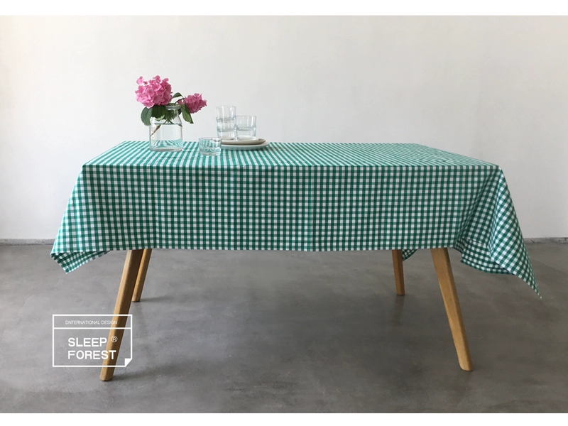 Đơn giản kẻ sọc cotton lanh khăn trải bàn dệt vải Khăn trải bàn vải khăn trải bàn tròn khăn trải bàn dài bàn cà phê mat vải