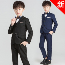 Boy small suit suit Autumn and winter velvet Korean version of the childrens flower girl dress Boy host performance suit catwalk suit