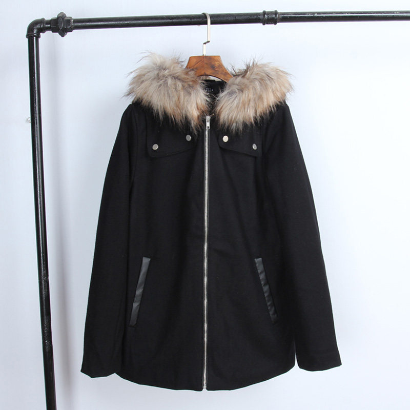 Ultra Worth Foreign Trade Autumn Winter New Lady Great Fur Collar Fur Coats Thickened Jacket Cotton Clothing Cotton Clothing Anti-Craze