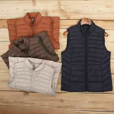 Foreign trade tail single down vest women's winter light 90 white duck down Korean sports leisure base warm large size