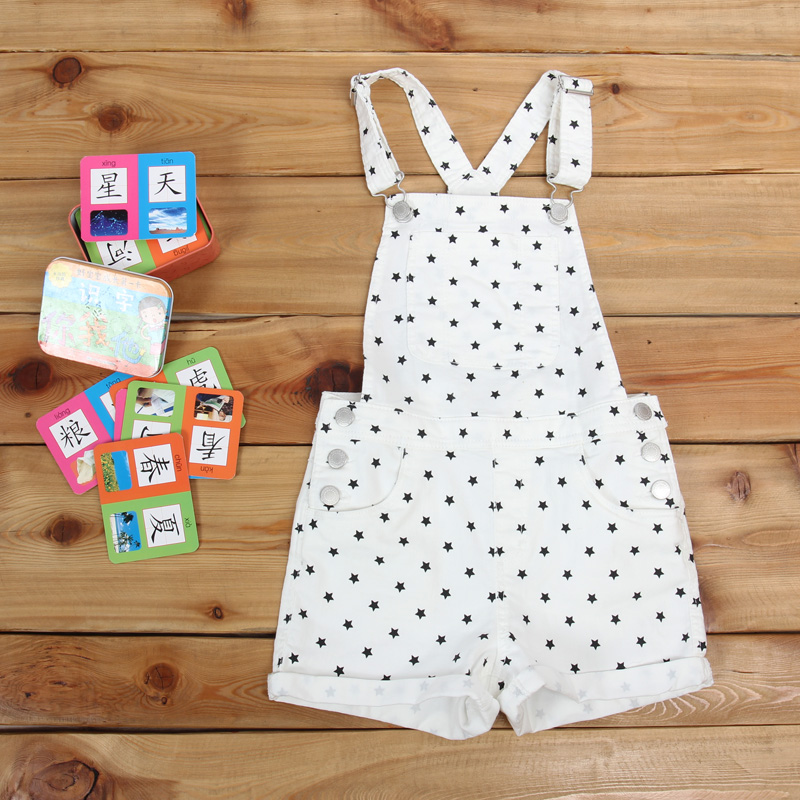 Summer new foreign trade European and American tail single girl clothes with pants for baby bag pants with clothes shorts pure cotton student