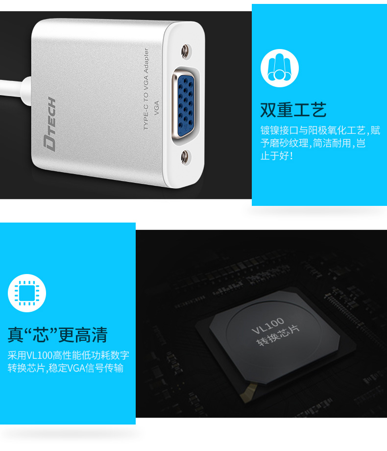 Написать USB Type-C до VGA конвертер применимый яблоко MacBook подключение телевидение проекция инструмент видео Проволока для Написать USB Type-C до VGA конвертер применимый яблоко MacBook подключение телевидение проекция инструмент видео Проволока для Dtech