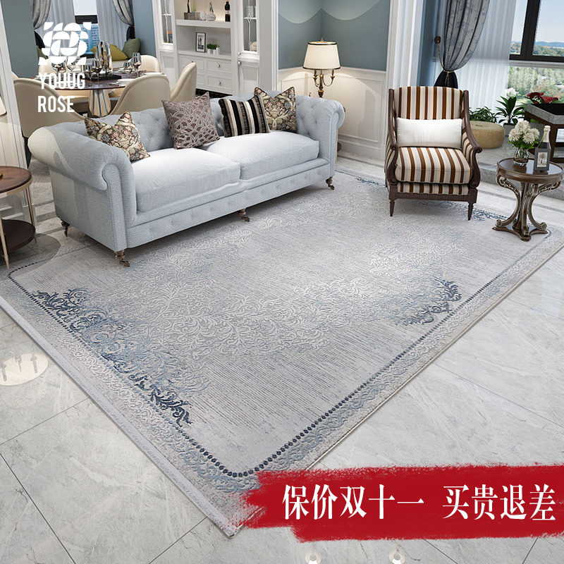 Ocean Rose American Living Room Sofa Coffee Table Carpet European Bedroom Bedside Blanket French Light Luxury Simple Home Carpet