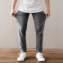 Du X-like thin elastic four-sided buckle elastic waist mens spring and summer casual sweatpants pants tide T2809